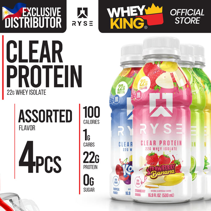Ryse Clear Protein Whey Isolate RTD - 4pcs