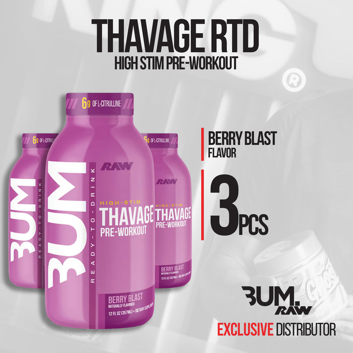 Raw Nutrition CBUM Thavage Pre Workout Ready To Drink (3pcs)