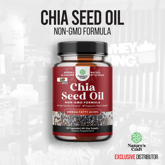 Natures Craft Chia Seed Oil - 60 Capsules Exp 04/30/2025