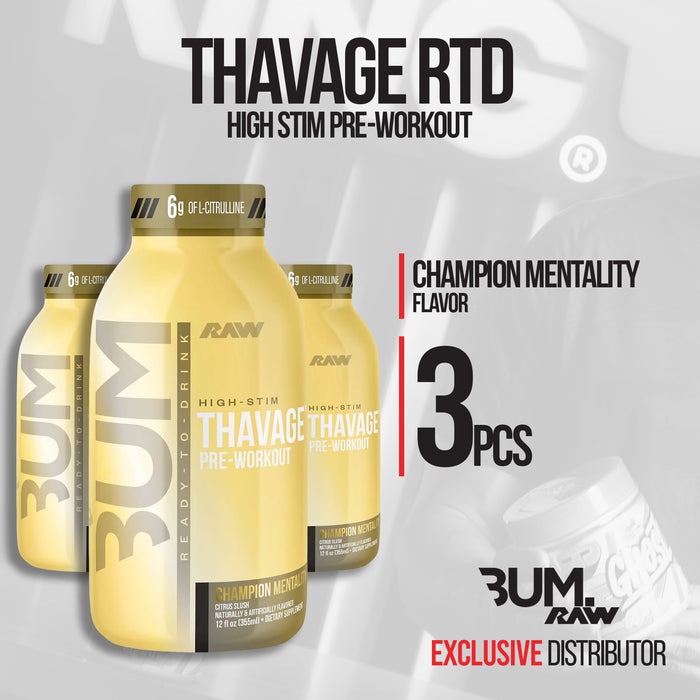 Raw Nutrition CBUM Thavage Pre Workout Ready To Drink (3pcs)