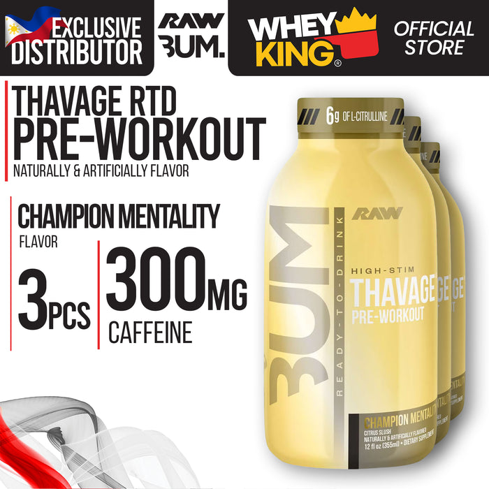 Raw Nutrition CBUM Thavage Pre Workout Ready To Drink - 3pcs