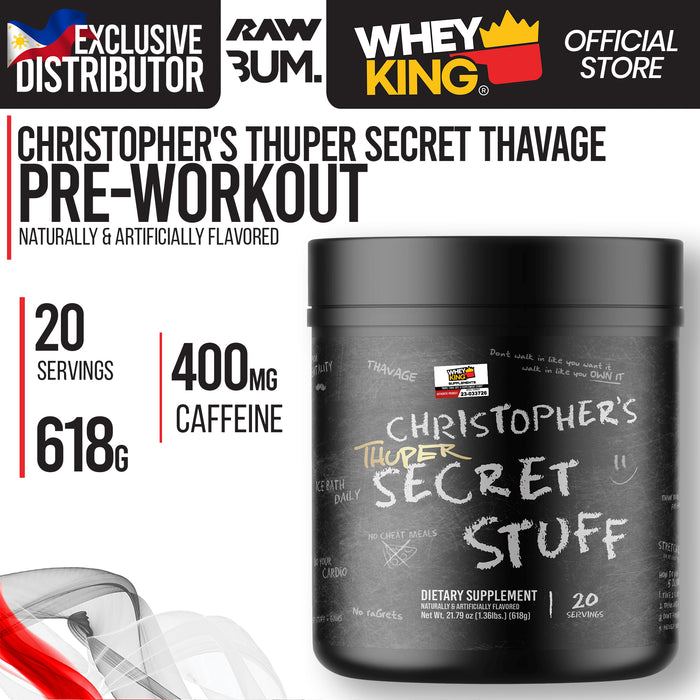 RAW CBUM Christophers Thuper Secret Thavage Stuff Pre Workout