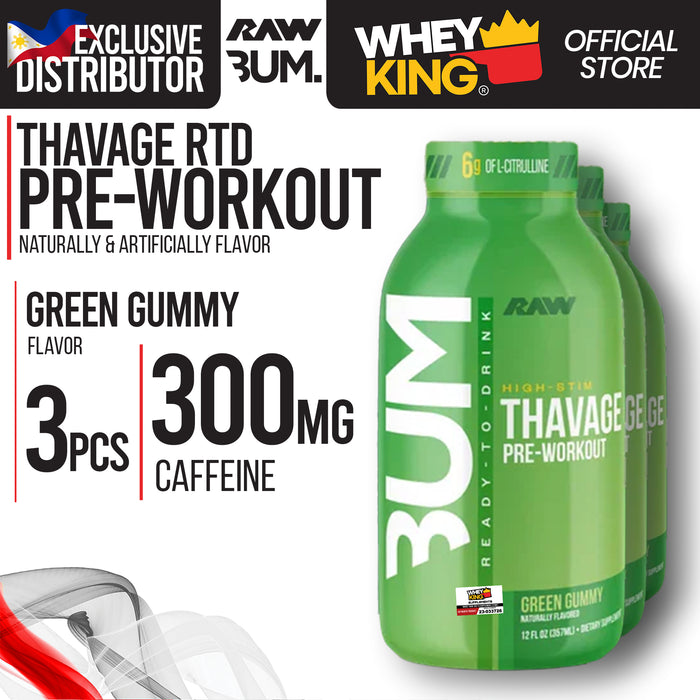 Raw Nutrition CBUM Thavage Pre Workout Ready To Drink - 3pcs