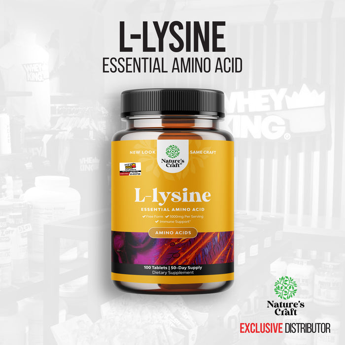 Natures Craft L-Lysine AMINO Acids - 100 Tablets EXP 03/31/2025