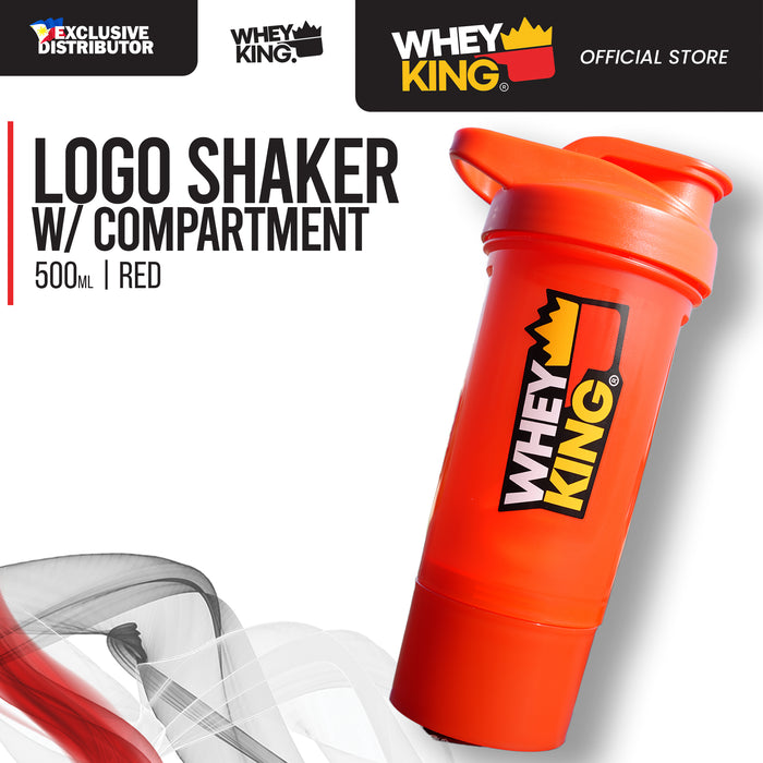 Wheyking Logo Shaker with Compartment - 500ml (Premium Shaker Cup)