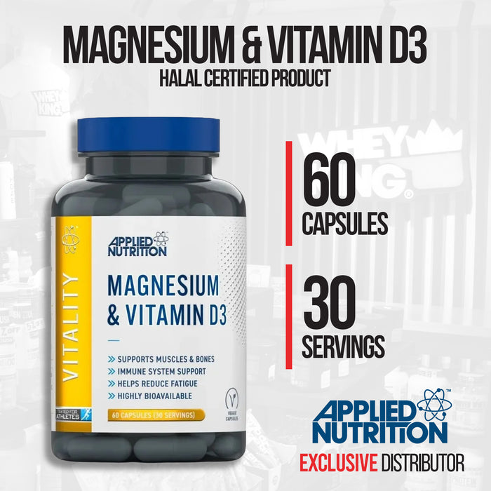 Applied Nutrition Magnesium & Vitamin D3 Capsules