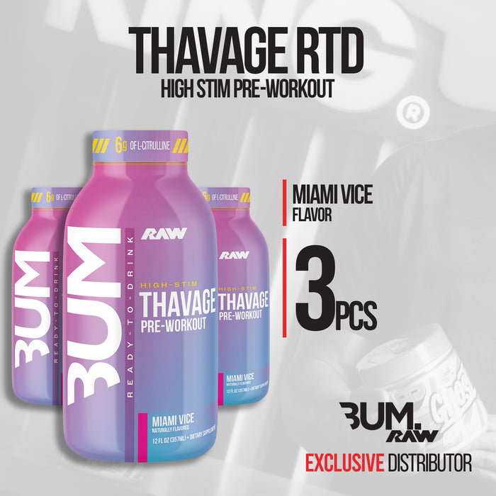Raw Nutrition CBUM Thavage Pre Workout Ready To Drink (3pcs)