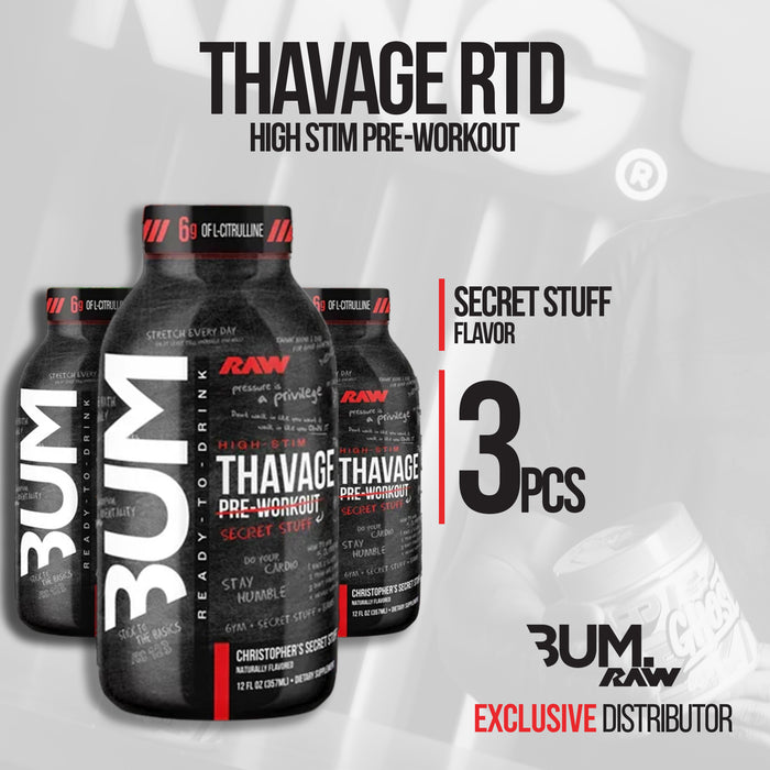 Raw Nutrition CBUM Thavage Pre Workout Ready To Drink (3pcs)