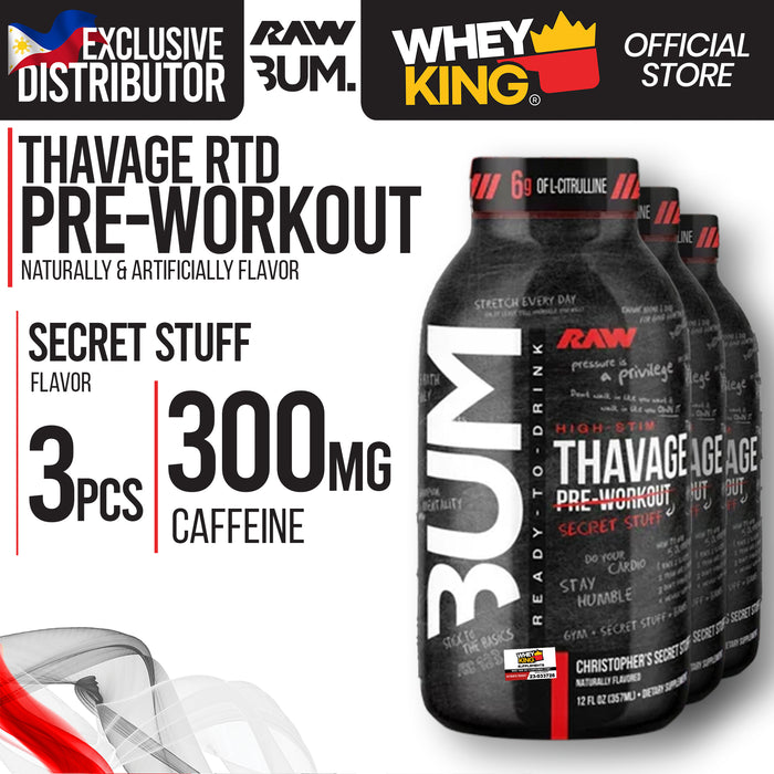 Raw Nutrition CBUM Thavage Pre Workout Ready To Drink - 3pcs