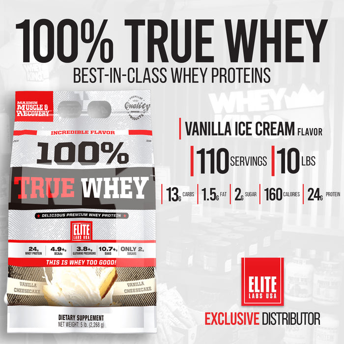 BUNDLE PROMO Elite Labs USA - 100% True Whey (10lbs) FREE NCF COCONUT OIL 60CAPS