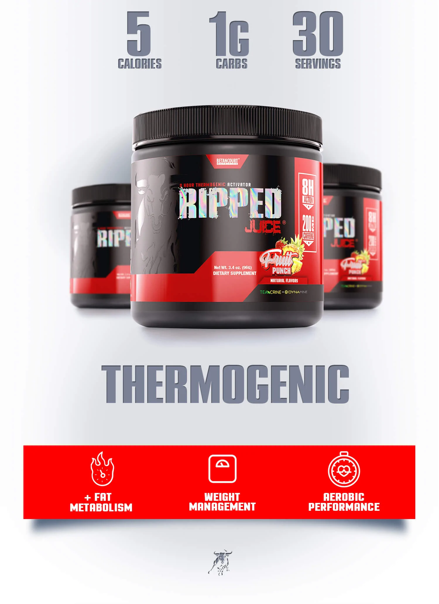 Clearance Betancourt B-NOX Ripped Juice (8-HOUR THERMOGENIC ACTIVATOR) - 30 Servings Exp. June 2024
